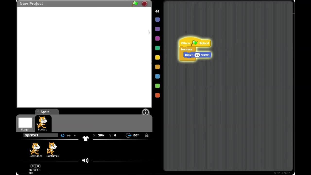Trying out the pre-alpha of Scratch 2.0