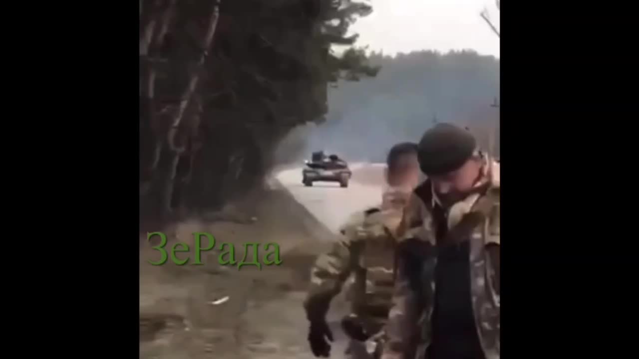Russian Tank obliterates gloating Ukranian Troops [CUT]