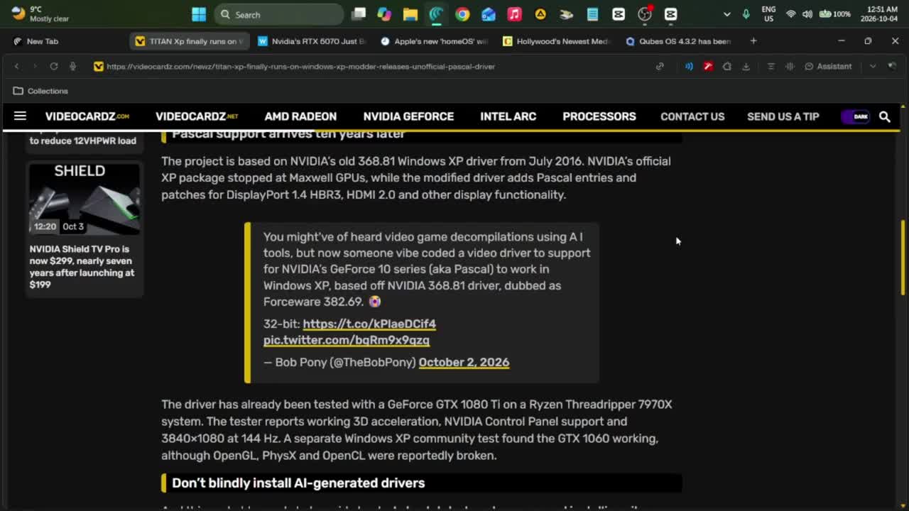 TITAN Xp finally runs on Windows XP