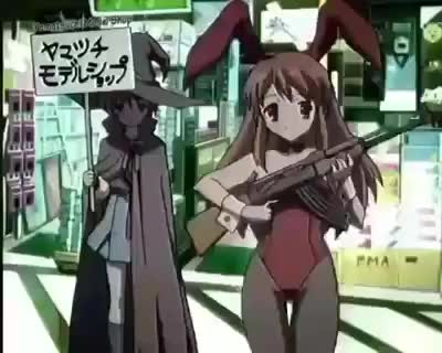The Bunnygirl using a AK-47