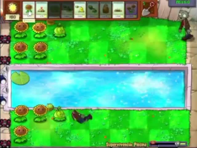 Plantas contra zombies - supervivencia piscina (1/2)