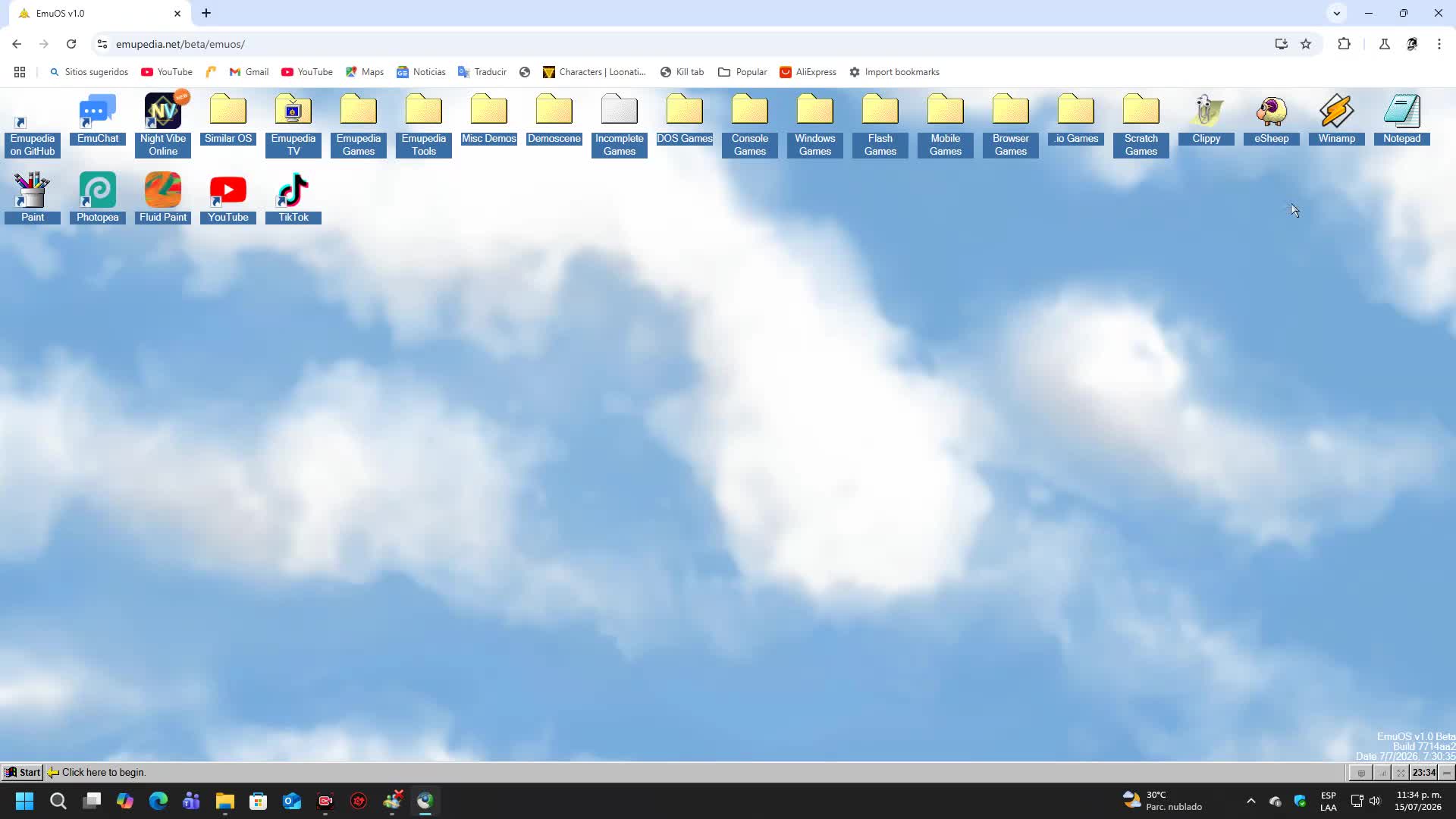 Explorando Emuos parte 3, segundo video con la interfaz de Windows 95